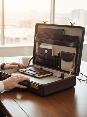 Vintage Protocol deep Burgundy Attache/ Briefcase